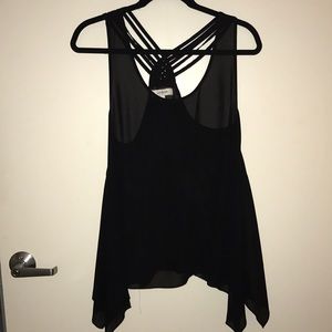 Flowy black sleeveless top